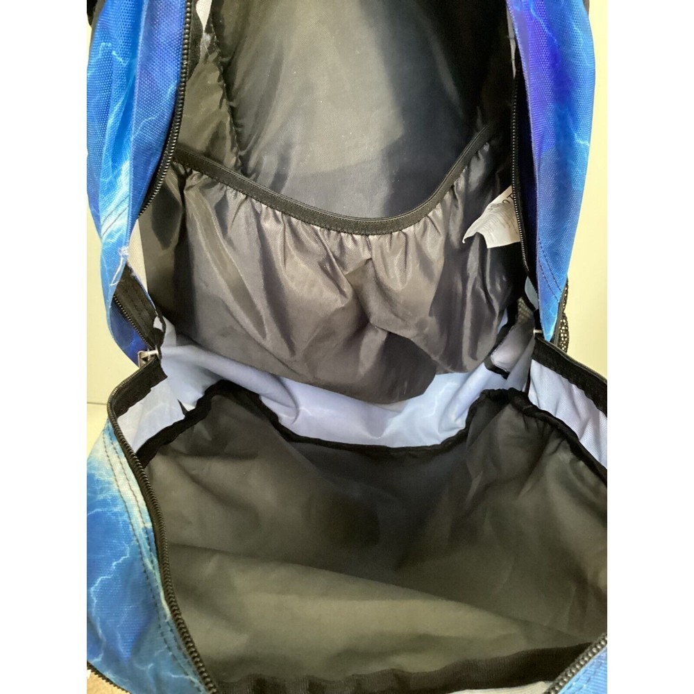Trans By Jansport Blue Supermax Its Electric Laptop Sleeve Zipper Backpack 17" - Picture 9 of 13